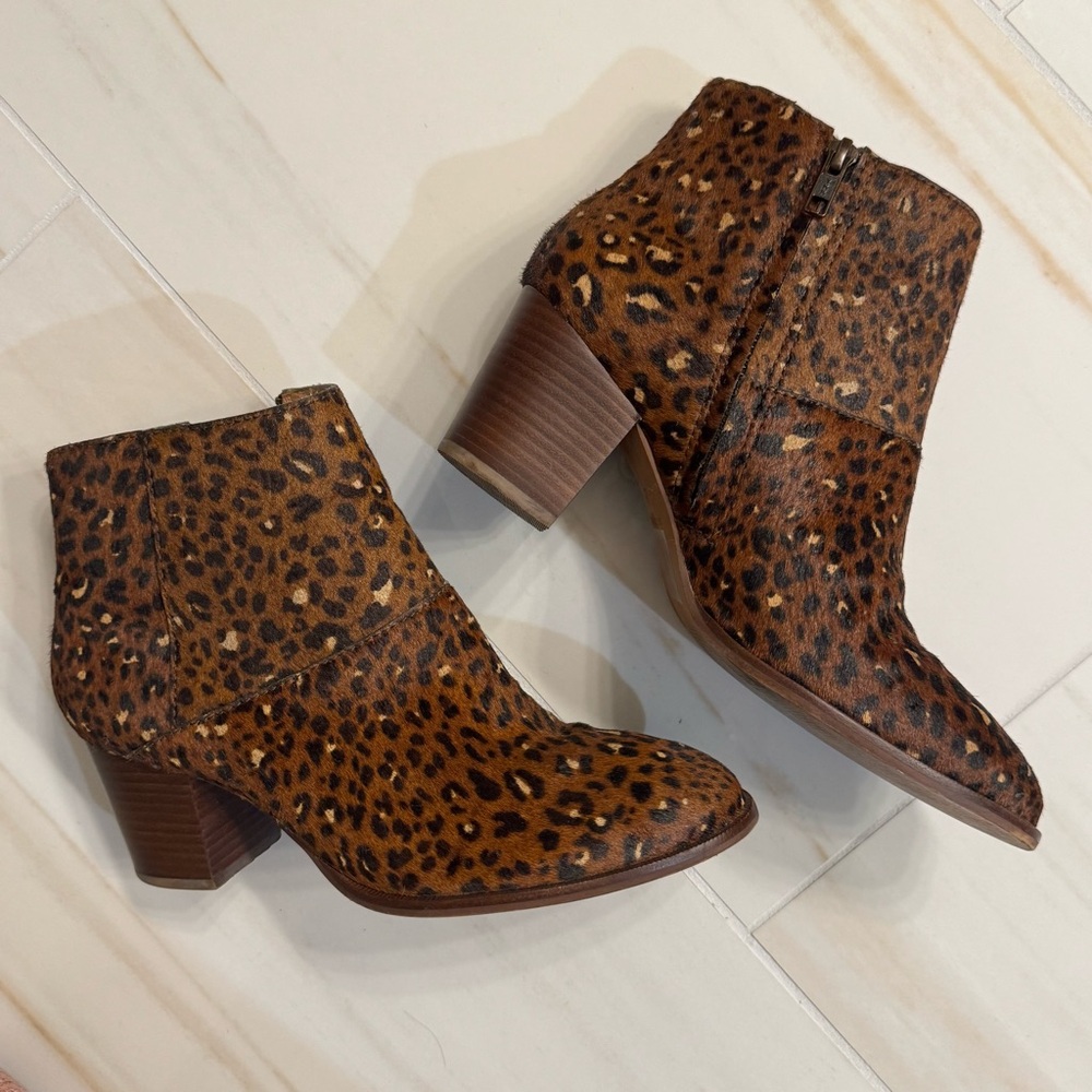 8 - Madewell leopard calf hair ankle boots